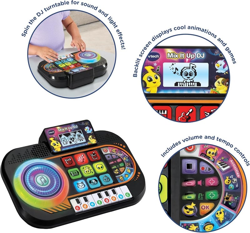 VTech Mix It Up DJ Mixer Interactive Music Toy with Sounds, Games & Recording Piano Keys, Turntable & Light Effects Kids DJ Toy for Creative Play - Image 3