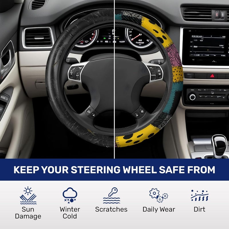 GENANY Christmas Spooky Fantasy Steering Wheel Cover Anti-Slip Neoprene Wheel Grip Breathable Driver Wheel Protector Car Accessories Absorbing - Image 5
