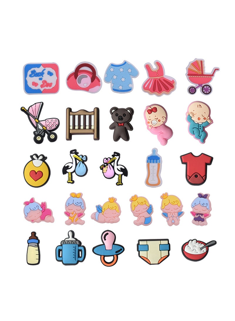 Excefore Baby Shoe Charms 26PCS Baby Boy Shoes Charm for Croc PVC Baby Girl Accessories Birthday Party Favors Supplies Decorations fit Clog Bracelets Gift - Image 1