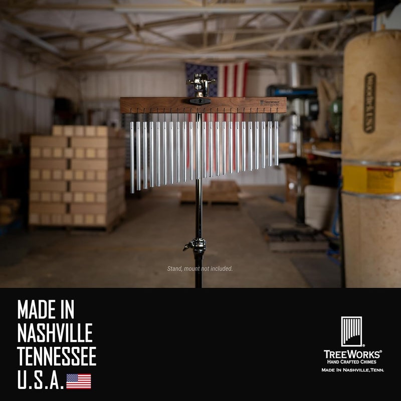 TreeWorks TRE23 23 Bar Classic Chime - Chrome with Black Walnut Mantle - Image 2