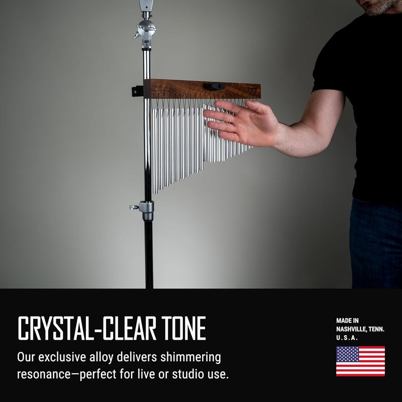 TreeWorks TRE23 23 Bar Classic Chime - Chrome with Black Walnut Mantle - Image 4