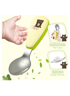 SYOSI 6 Packs Stainless Steel Baby Utensils Cutlery Set, Plastic Handle Toddler Spoons Forks Self Feeding for 12 Months Plus Toddler Kids Children  - Image 2