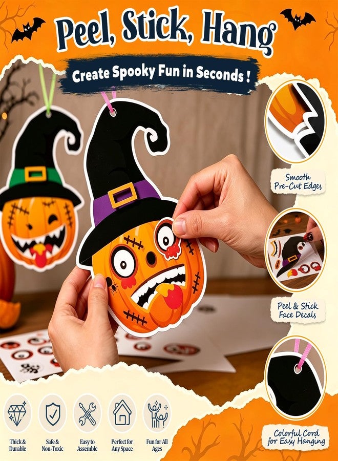GARBODIY Halloween Crafts, Pumpkin Stickers & Make a Face Stickers Set - Image 3