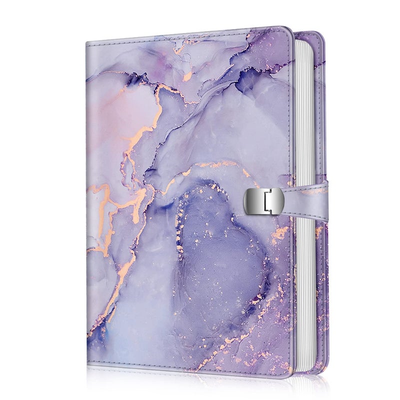 Fintie Fintie Photo Album 4x6 Photos - 112 Photos Premium Vegan Leather Cover with Snap Fastener  Portable Wallet Photo Albums  Lilac Marble - Image 1