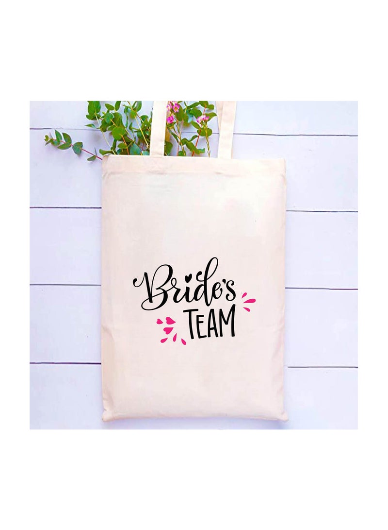 PRINTSHOP4ME Team Bride Bachelorette Party Favor Cotton Tote Bags for the Wedding Party - Bridesmaid Gift Bags with Fun Team Bride Designs - Bachelorette Party Supplies - Image 2