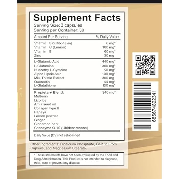 VITAMISAN Glutathione Liposomal, NAC, Milk Thistle, Collagen, Total, 90 Capsules, Made in USA, Fresh - Image 2