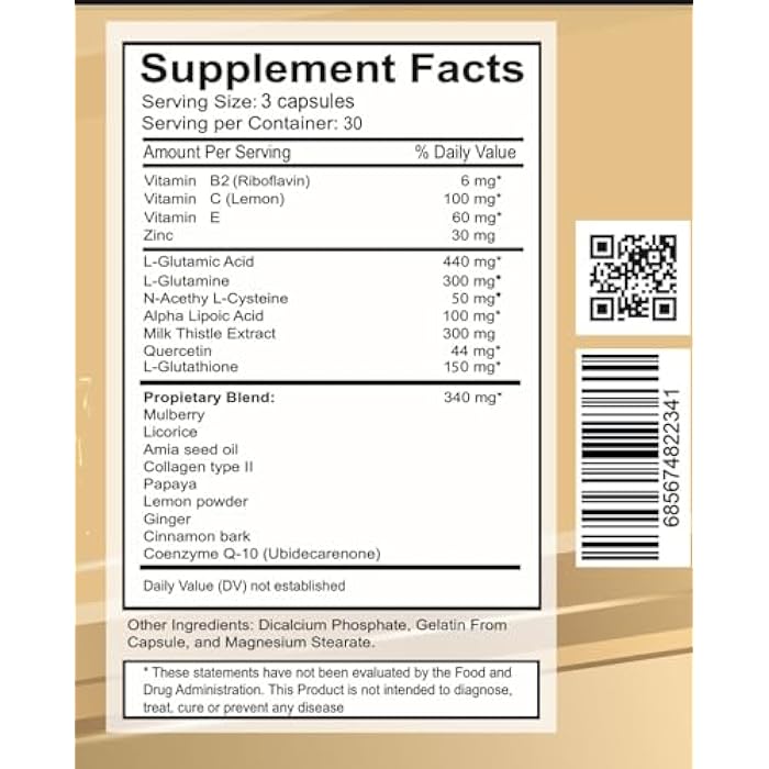 VITAMISAN Glutathione Liposomal, NAC, Milk Thistle, Collagen, Total, 90 Capsules, Made in USA, Fresh - Image 4