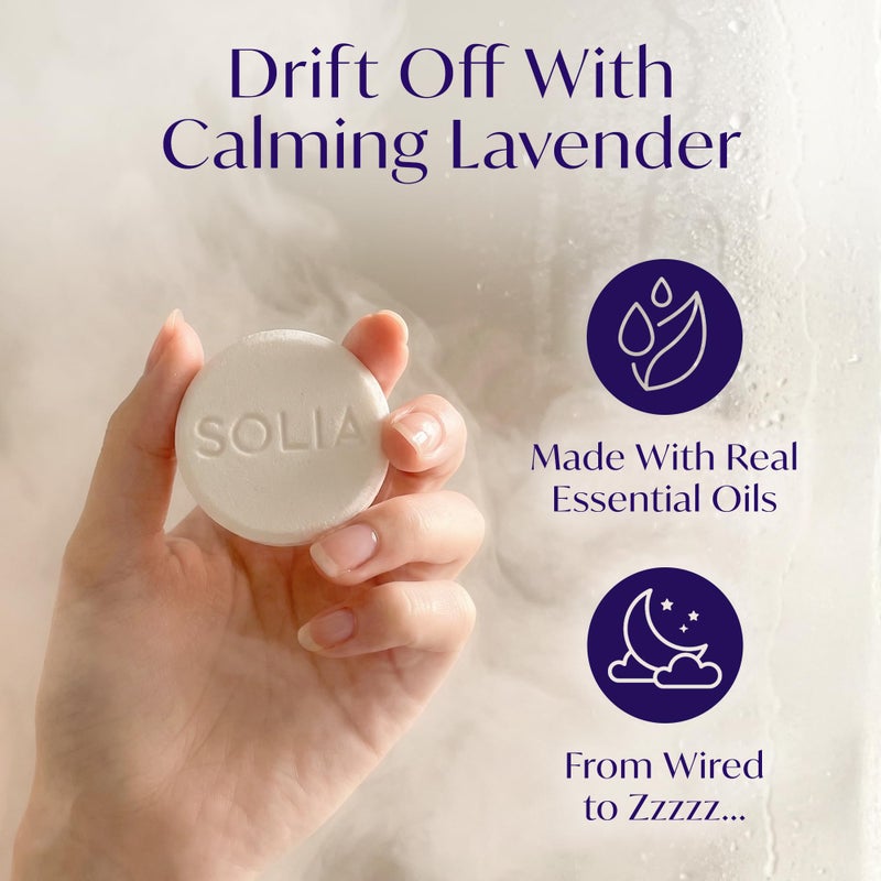 Solia Lavender Shower Steamers Aromatherapy 7-Pack - Patent-Pending Calm Shower Steamers Lavender Bombs, Relaxing Steam Tablets, Selfcare Gifts for Women, Relaxing Bath Gifts - Image 2