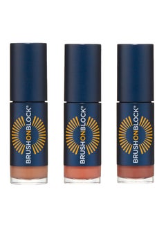 Brush On Block Brush On Block Sun Shine Protective Lip Oil 3 Color Variety Pack Broad Protection Hydrating SPF 30 Mineral Sunscreen Nude Tint Coral and Fig 