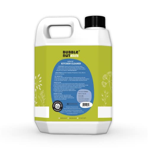 BubbleNut Wash- Natural, Organic Multipurpose Kitchen Cleaner Spray - for Oven, Chimney, Gas Stove, Sink, Slab, Platform, Tiles- Hard Stain & Grease Remover (2.5L) - Image 2