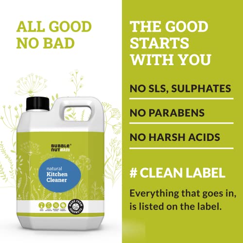 BubbleNut Wash- Natural, Organic Multipurpose Kitchen Cleaner Spray - for Oven, Chimney, Gas Stove, Sink, Slab, Platform, Tiles- Hard Stain & Grease Remover (2.5L) - Image 4