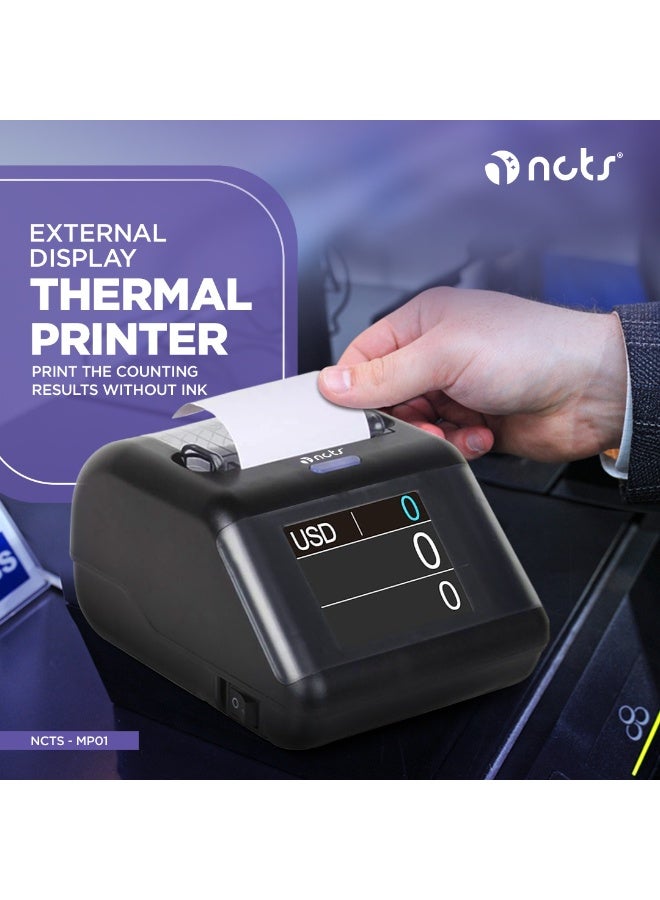 NCTS Receipt Printer for Money Counting Machine NCTS MP01 Mixed Denomination External Display plus Printer in One Connects via RJ-11 Plug, Thermal Receipt Printer Suitable for 58mm Thermal Paper - Image 3