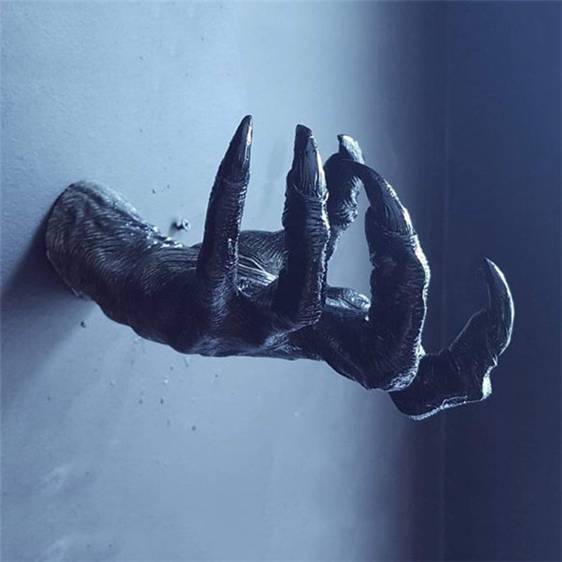 DYFCNP Halloween Witch Hand Key Holder Wall Mounted Hooks- Spooky Gothic Home Decor for Kitchens Bedrooms - Multifunctional Hooks Decorations Hanging Keys Jewelry - Image 5