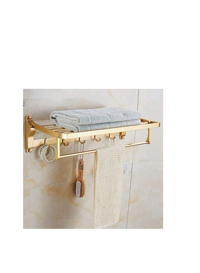 بروماس منشفة رف الذهبي منشفة رف الحرة اللكم منشفة رف الحمام منشفة بار للطي منشفة رف الحمام منشفة معلقة - Image 2