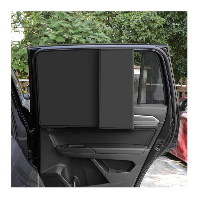 Excefore Car Window Shades 2 PCS Auto Side Rear Magnetic Windshield Curtains UV Protection and Sun Heat Blocker Window Covers Universal Fit Most of Cars SUV MPV BlackBack Window 311x19 In