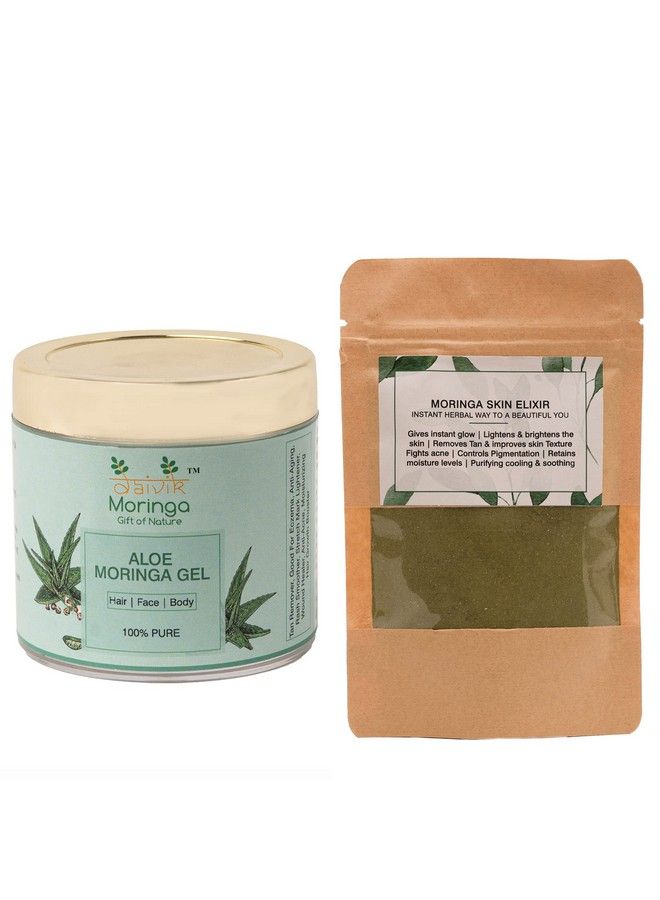 DAIVIK MORINGA GIFT OF NATURE Daivik Moringa Skin Care Combo (Moringa Skin Elixir 50G + Aloe Moringa Gel 110G)  - Image 2