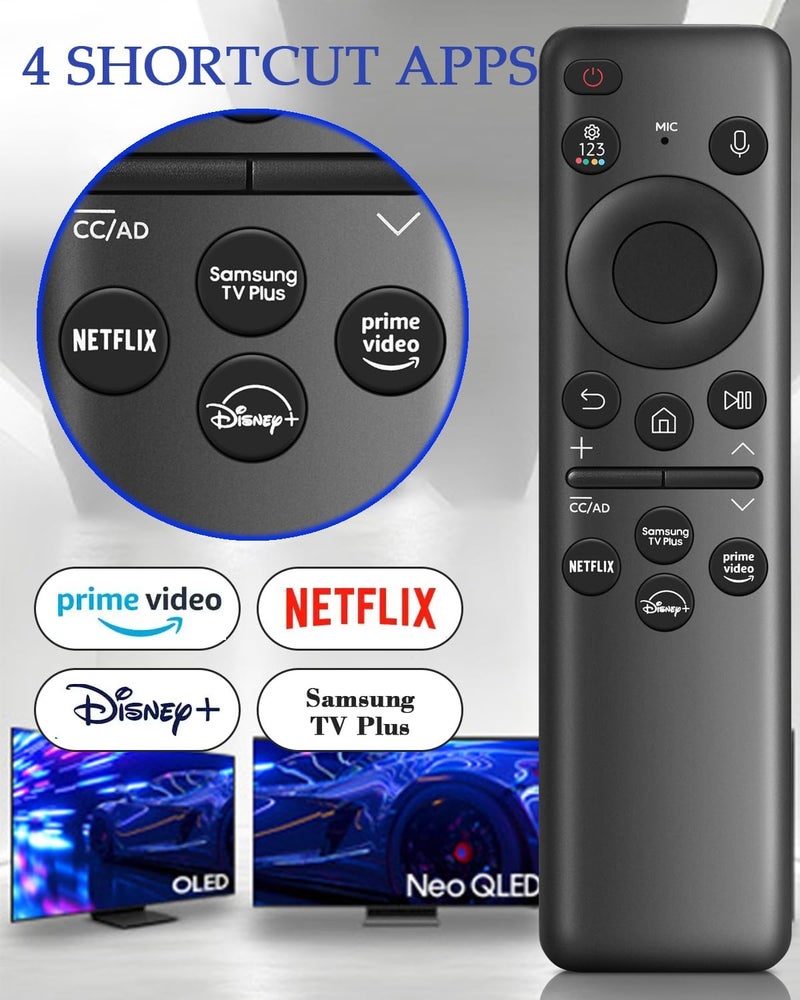 AZMKIMI 𝐁𝐍𝟓𝟗-𝟎𝟏𝟒𝟑𝟐𝐀 𝐓𝐌𝟐𝟑𝟔𝟎𝐄 Solar Voice Remote Control Compatible with Samsung TV Remote Control Compatible with Samsung BN59-01432A Neo QLED OLED 8K HDR Smart TV(𝟐𝟎𝟐𝟑 𝐌𝐨𝐝𝐞𝐥) - Image 5