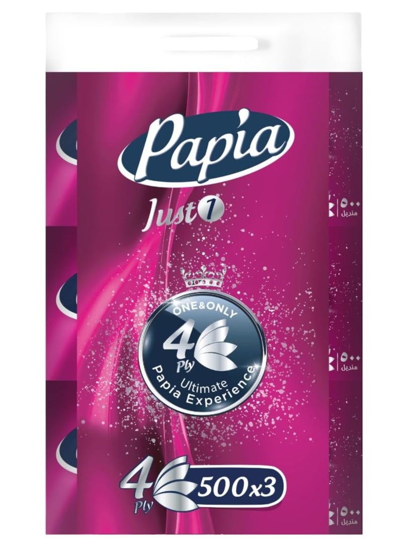 Papia Facial Tissue - PE Multipack - 4 Ply - 500 X 3 - Image 1