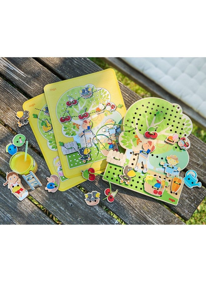 HABA Orchard Threading Game for Kids Ages 3-5, Lacing Tiles for Fine Motor Skills Development, Montessori Learning Toy for Preschoolers with 31 Fruit & Character Tiles - Image 3