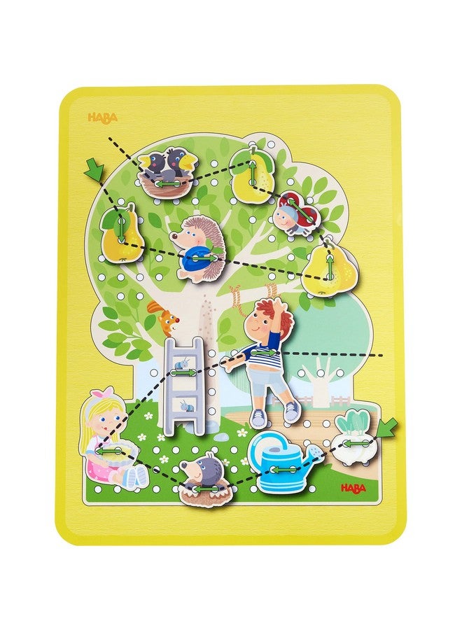 HABA Orchard Threading Game for Kids Ages 3-5, Lacing Tiles for Fine Motor Skills Development, Montessori Learning Toy for Preschoolers with 31 Fruit & Character Tiles - Image 5