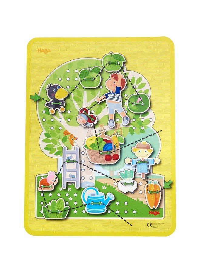 HABA Orchard Threading Game for Kids Ages 3-5, Lacing Tiles for Fine Motor Skills Development, Montessori Learning Toy for Preschoolers with 31 Fruit & Character Tiles - Image 4