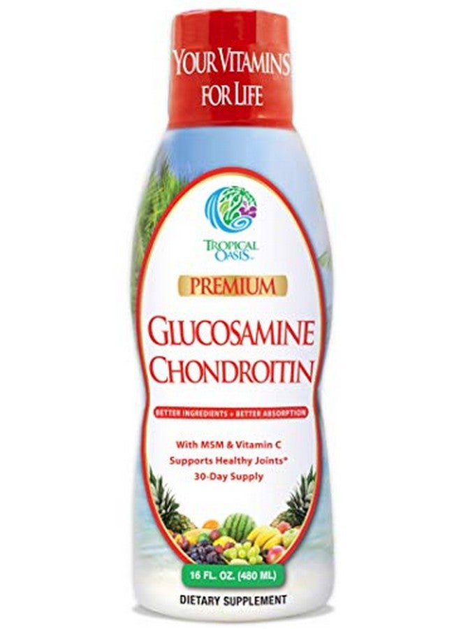 Tropical Oasis Premium Liquid Glucosamine Chondroitin  Msm Joint Support Formula Concentrated Liquid For Max Absorption Clear 16 Fl Oz - Image 1