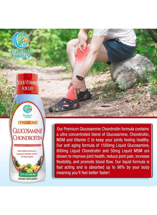 Tropical Oasis Premium Liquid Glucosamine Chondroitin  Msm Joint Support Formula Concentrated Liquid For Max Absorption Clear 16 Fl Oz - Image 4