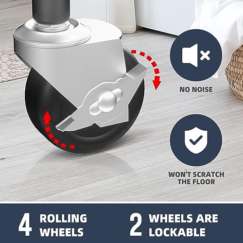 STO STO Laundry Sorter 4 Section, 4 Bag Clothes Hamper, Rolling Laundry Cart Basket with Heavy Duty Lockable Wheels and Removable Bag for Laundry Room, Bedroom, Closet, Beige - Image 5