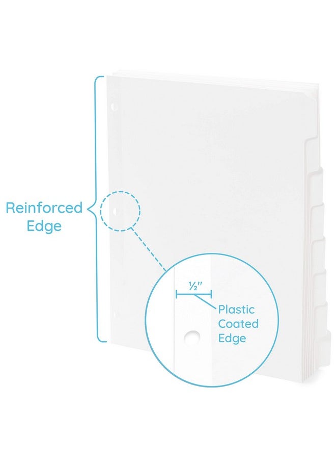 Blue Summit Supplies Blue Summit 3 Ring Binder Dividers With Reinforced Edge, 1/8 Cut Tabs, 96 Dividers, Letter Size, 3 Hole Punch Section Index Dividers For Binders, White, 12 Sets  - Image 2