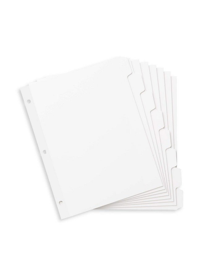 Blue Summit Supplies Blue Summit 3 Ring Binder Dividers With Reinforced Edge, 1/8 Cut Tabs, 96 Dividers, Letter Size, 3 Hole Punch Section Index Dividers For Binders, White, 12 Sets  - Image 1