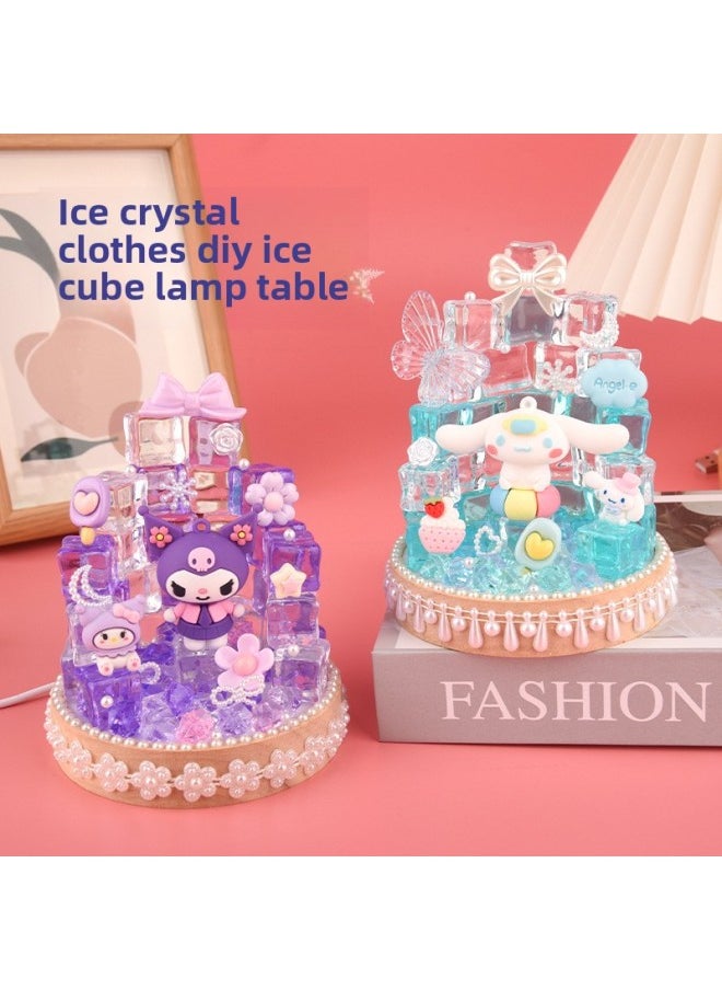 Mini Castle Ice Diy Wine Bottle Nightlight Creative Luminous Desktop Decorative Ornaments Couple Gift Girl-Color:Ice Crystal Love Night Lights Beautiful Rabbit  - Image 1