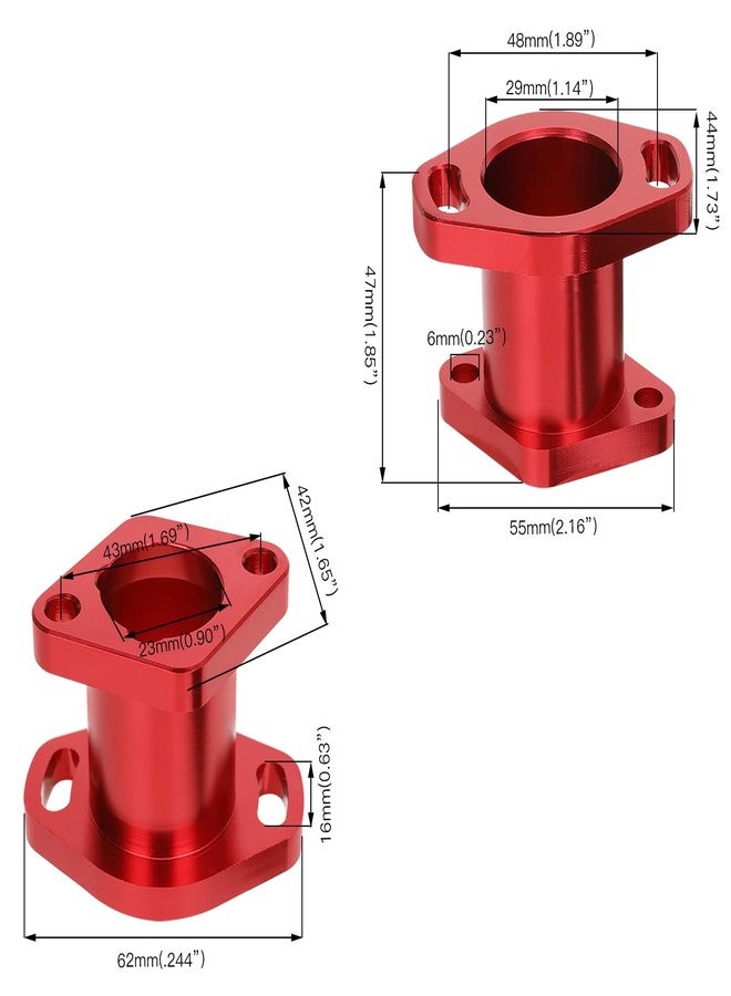 FVRITO Performance Racing Intake Pipe Inlet Manifold Gasket Screw for Compatible With Predator 212cc coleman Honda ct200u GX160 GX200 6.5HP OHV Chinese 196cc clone Engines Mini Bike Go Kart Red - Image 3