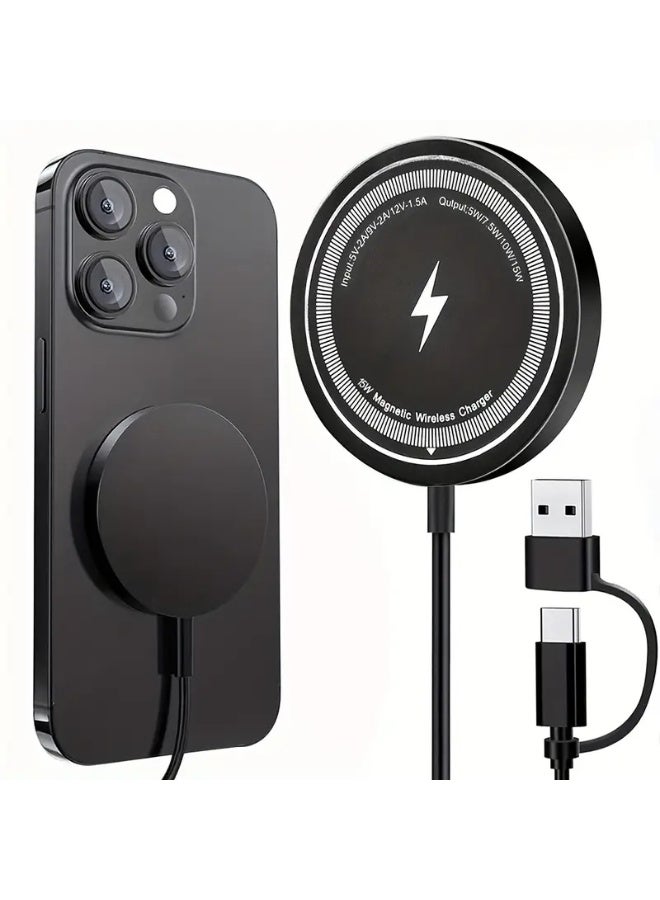 15W Magnetic Wireless Charger for Apple iPhone17 16 15 14 13 12 11 Pro Max 13Mini Macsafe Wireless Charging on Induction Back Case - Image 1
