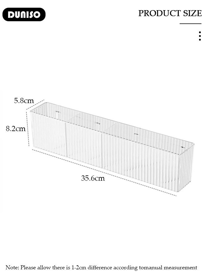 DUNISO 2 Pack Shower Caddy, Hollow Design Bathroom Makeup Organizer, No Drilling Hang Walls Shower Organizer, Clear Bathroom Organizers with 3 Compartments for Bathroom, Dorm, Toilet, Kitchen  - Image 4