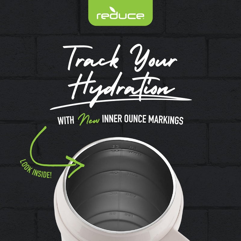 Reduce 50 oz Stainless Steel Tumbler with Handle - Dual-Wall Vacuum Insulated Travel Mug  Sweat-Proof Lid & Reusable Straw - Keeps Drinks Cold for 24 Hrs  Fits Cupholders  Dishwasher Safe -Casa Blanca - Image 5