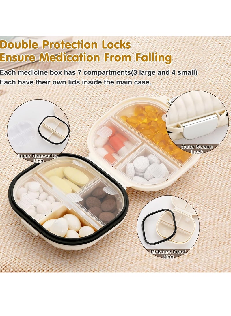 Generic Travel Pill Organizer with Labels, 7 Compartments portable pill box, small pill case for pocket purse, daily vitamin support position ravel Essentials 1 Pack  - Image 3