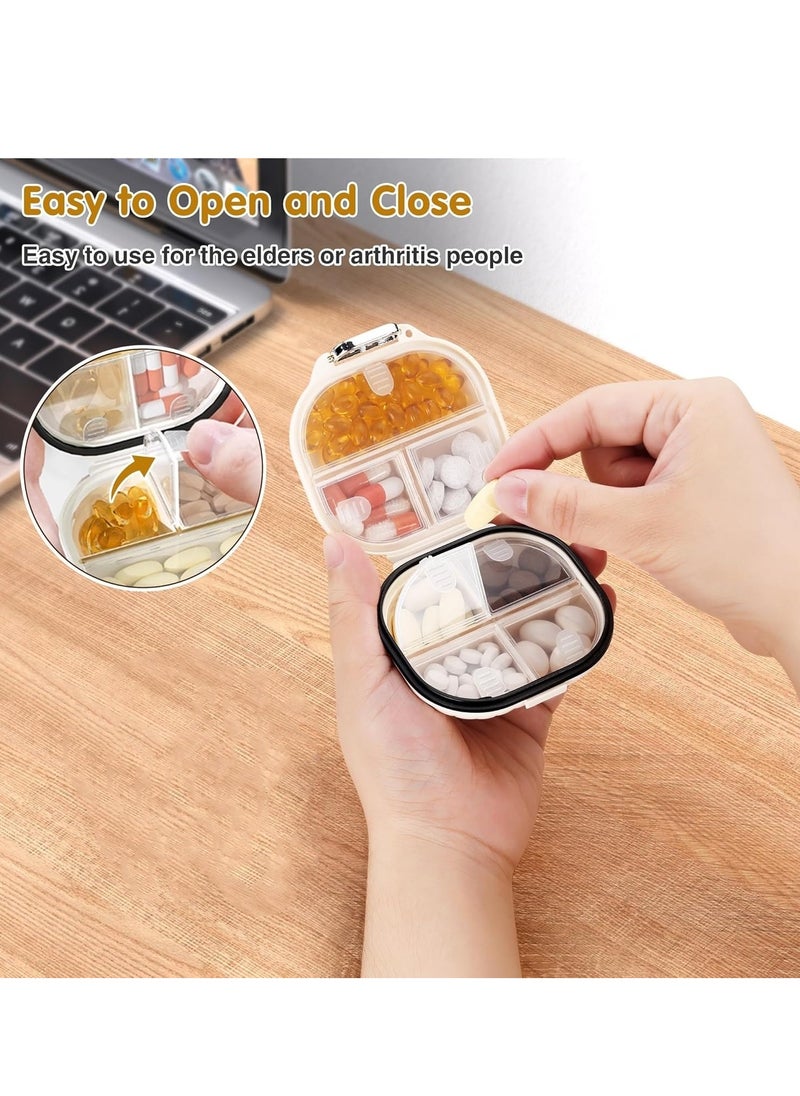 Generic Travel Pill Organizer with Labels, 7 Compartments portable pill box, small pill case for pocket purse, daily vitamin support position ravel Essentials 1 Pack  - Image 4