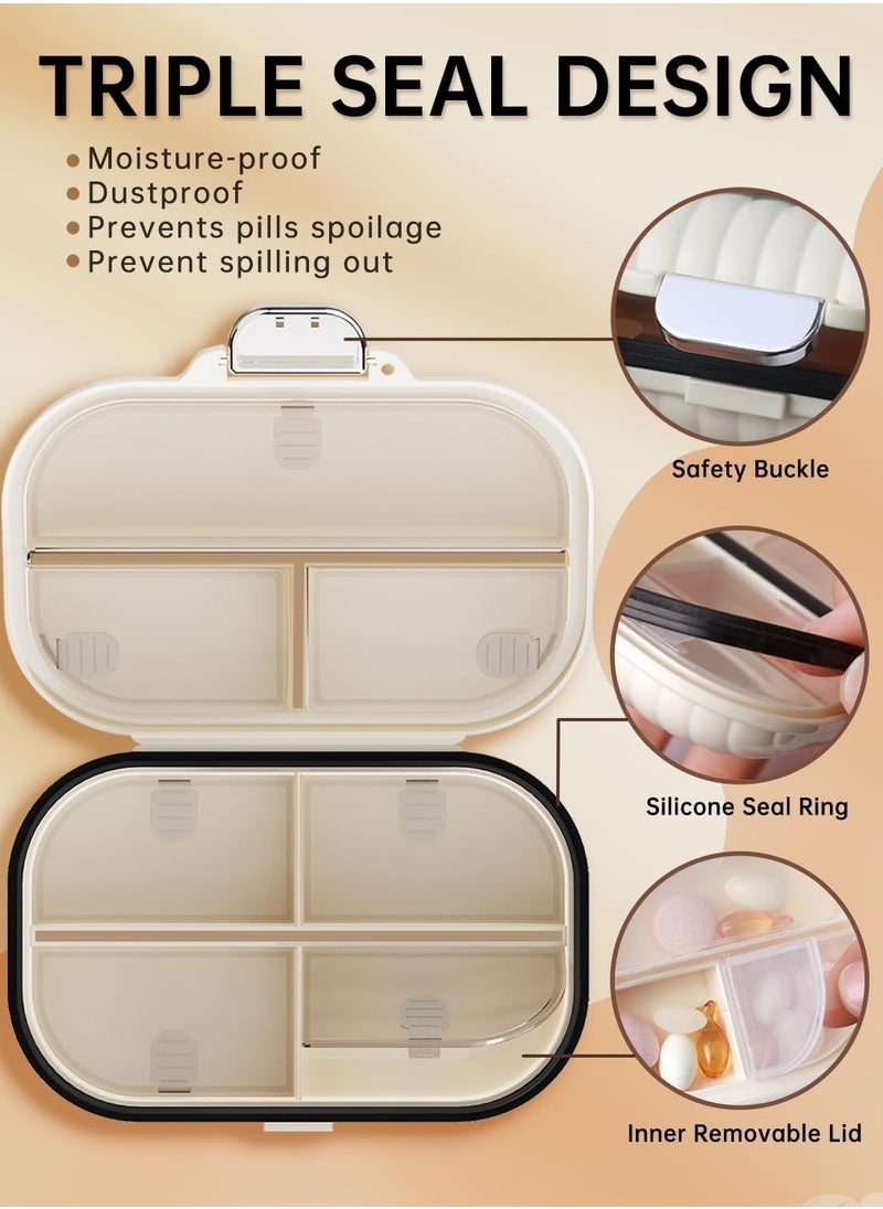 Generic Travel Pill Organizer with Labels, 7 Compartments portable pill box, small pill case for pocket purse, daily vitamin support position ravel Essentials 1 Pack  - Image 5