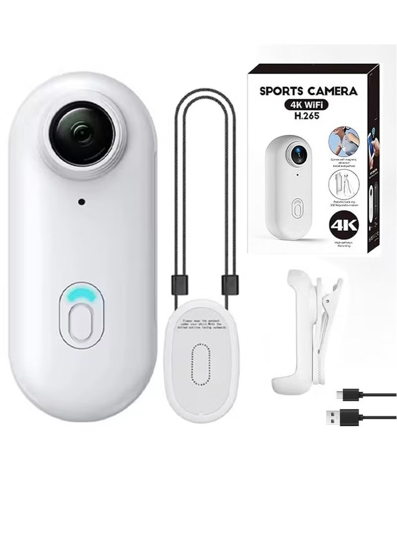 JAJEEK 4K Ultra HD Wearable Mini Sports Camera – Thumb-Sized Magnetic Action Cam with 30m Waterproof Protection, 360° Rotating Clip, 150-Minute Battery Life, Wi-Fi Connectivity, H.265 Compression, Hands-Free POV Recording Ideal for Cycling, Diving, Vlogging, and Outdoor Adventures  - Image 1