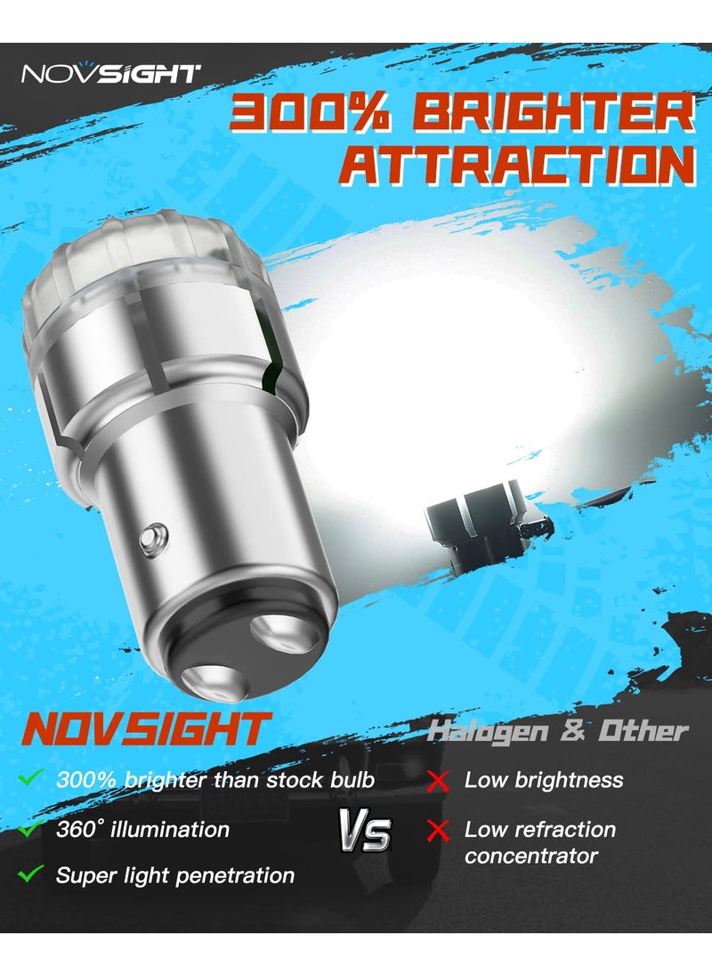 NOVSIGHT NOVSIGHT 1157 LED Bulb, 300% Bright 2357 Daytime Running Light, White 1034 2057 7528 Replacement for RV Camper Light Bulbs, Pack of 2  - Image 3