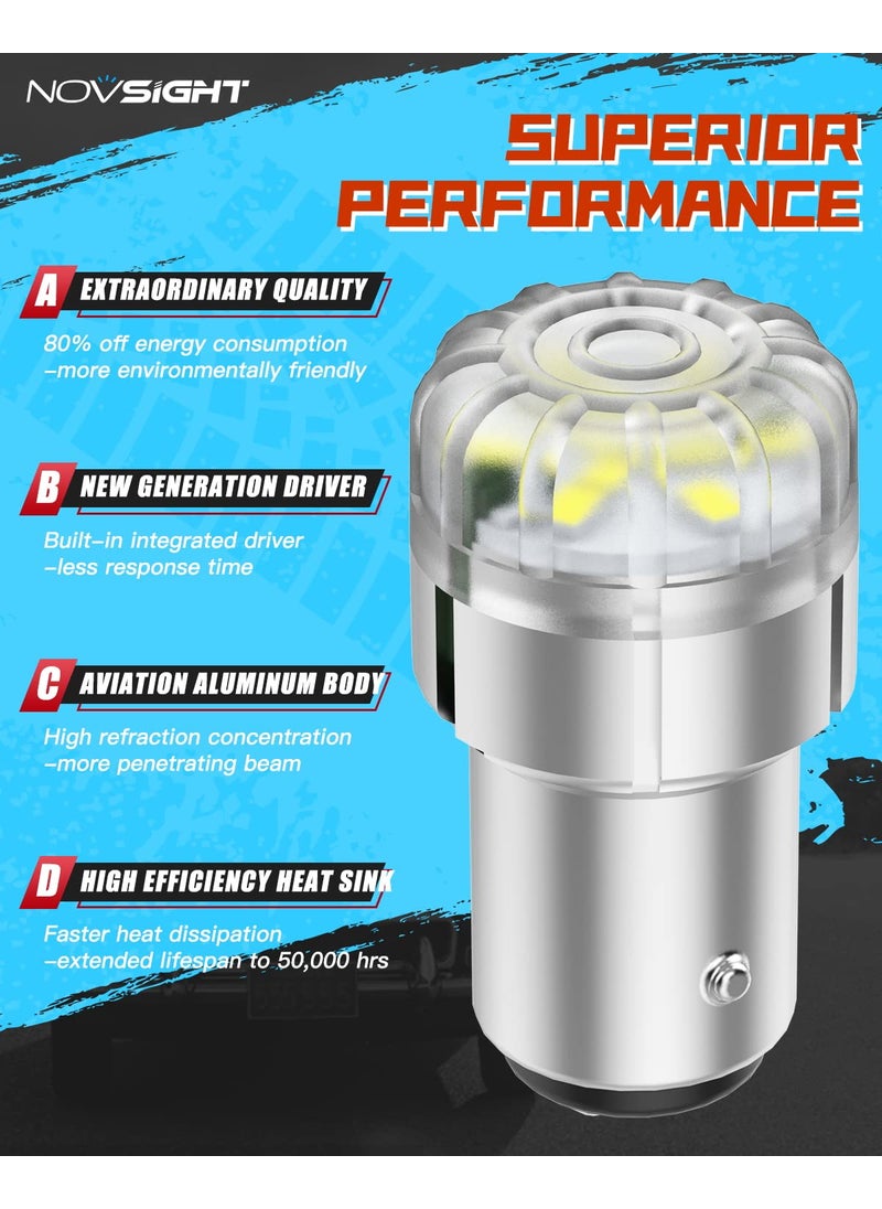 NOVSIGHT NOVSIGHT 1157 LED Bulb, 300% Bright 2357 Daytime Running Light, White 1034 2057 7528 Replacement for RV Camper Light Bulbs, Pack of 2  - Image 5