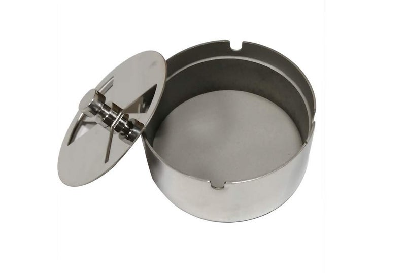 Fengtaike 102x42MM High-grade Stainless Steel Anti Fall Round Revolving Ashtray with Cover Tray Wind-proof Ash-tray for Hotel Home Bar - Image 5