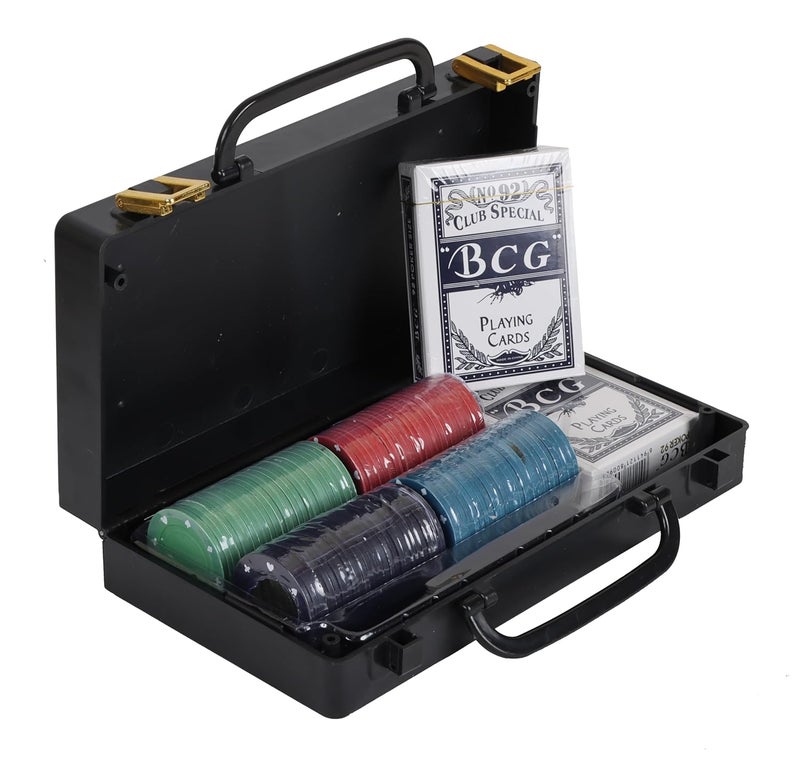 KNK طقم رقائق البوكر مع حقيبة، بطاقات وإكسسوارات - جودة كازينو لليالي الألعاب (300 قطعة من رقائق البوكر) - Image 3