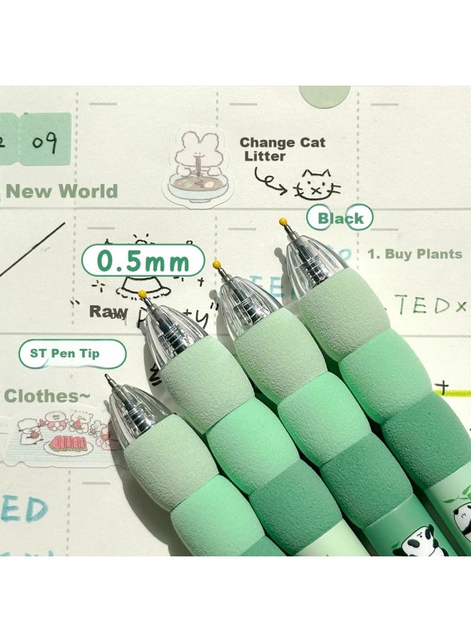 Lopet Retractable Gel Pen, Quick-Drying, Stylish, For Exam Practice, Student Exam-Specific, 0.5Mm Black Pen, Smooth Writing For Middle School Students, Black Ink Pen, Ballpoint Pen, Lt-1362 + 10 Refills - Image 2