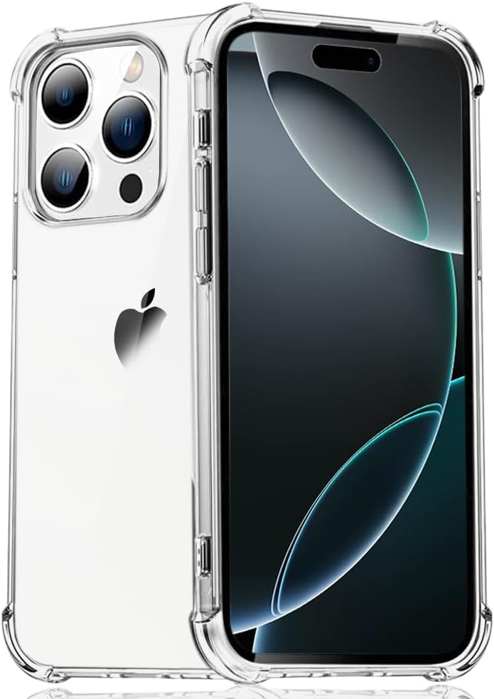 ARMOR Anti-Burst Clear Case for iPhone 16 Pro Max (6.7-Inch) – Ultra Clear Anti-Scratch Shockproof Cover, Hard PC Back + Soft TPU Bumper with Airbag Protection - Image 1