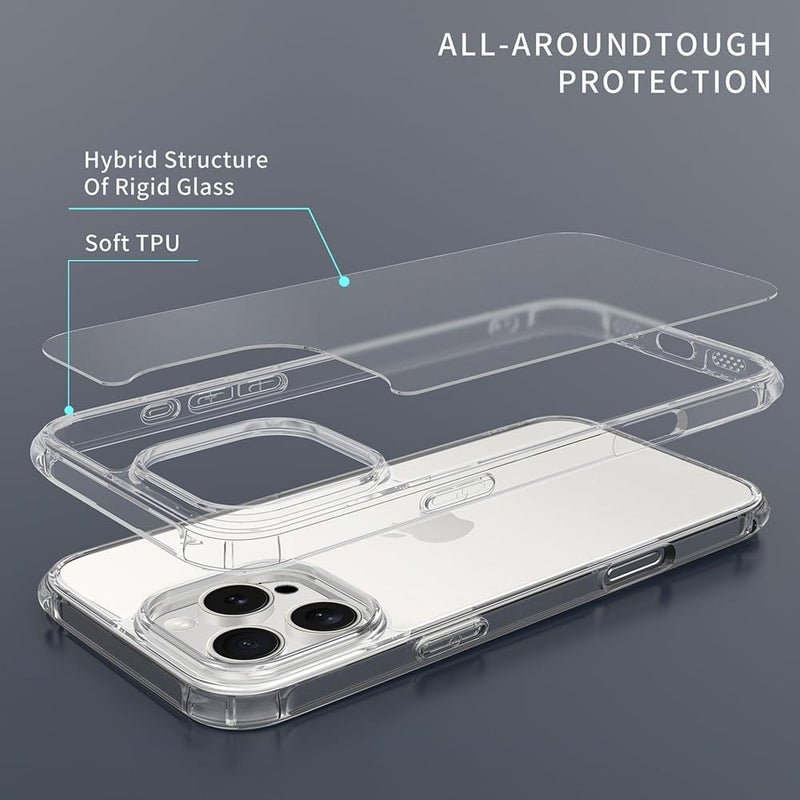 ARMOR Anti-Burst Clear Case for iPhone 16 Pro Max (6.7-Inch) – Ultra Clear Anti-Scratch Shockproof Cover, Hard PC Back + Soft TPU Bumper with Airbag Protection - Image 5