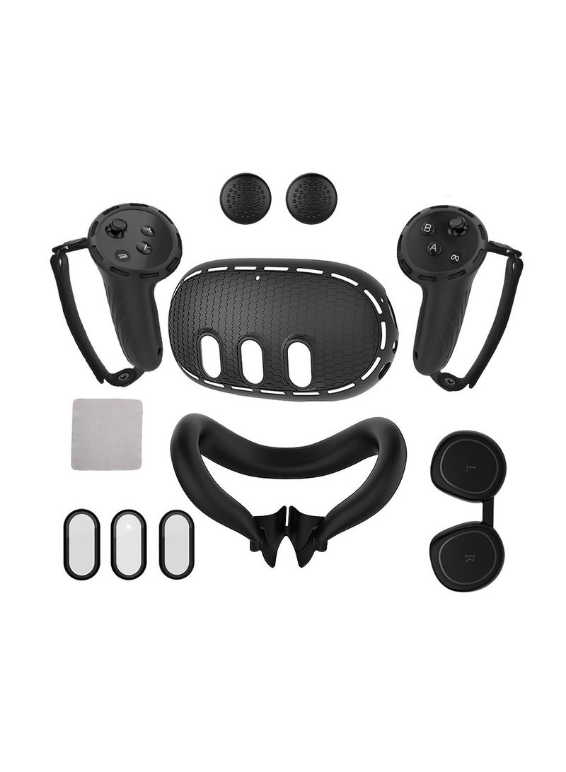 مجموعة ملحقات الواقع الافتراضي 7 في 1 لجهاز Meta Quest 3، غطاء حماية من السيليكون لعدسة سماعة الواقع الافتراضي لجهاز Meta Quest 3 - Image 1