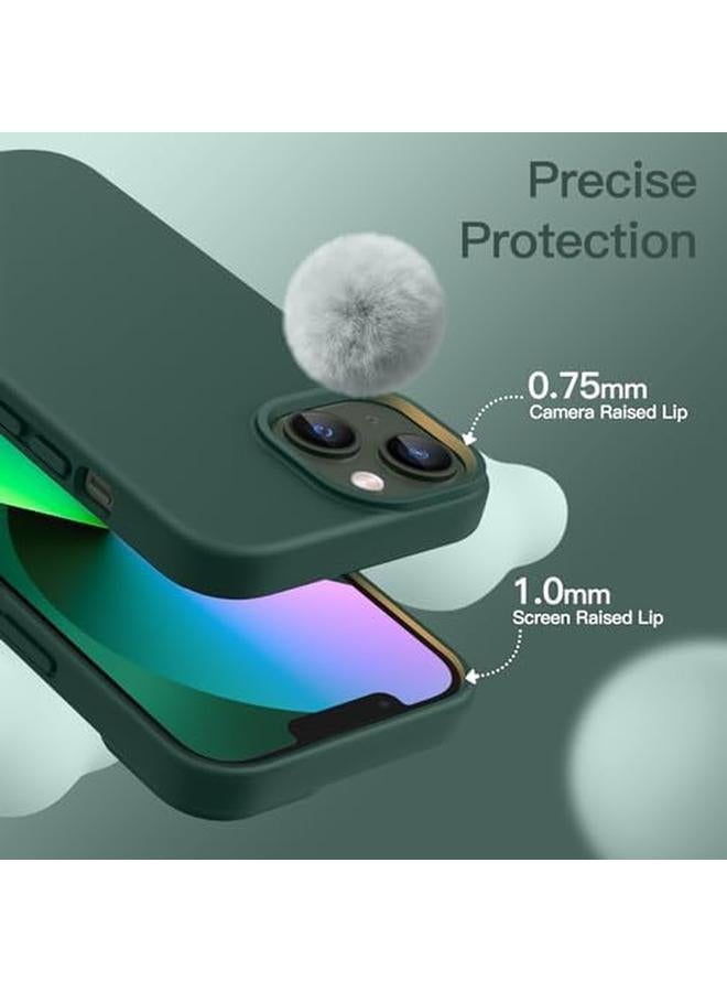 Jetech Silicone Case For Iphone 13 Mini 5.4 Inch Silky Soft Touch Full Body Protective Phone Case Shockproof Cover With Microfiber Lining Midnight Green - Image 5