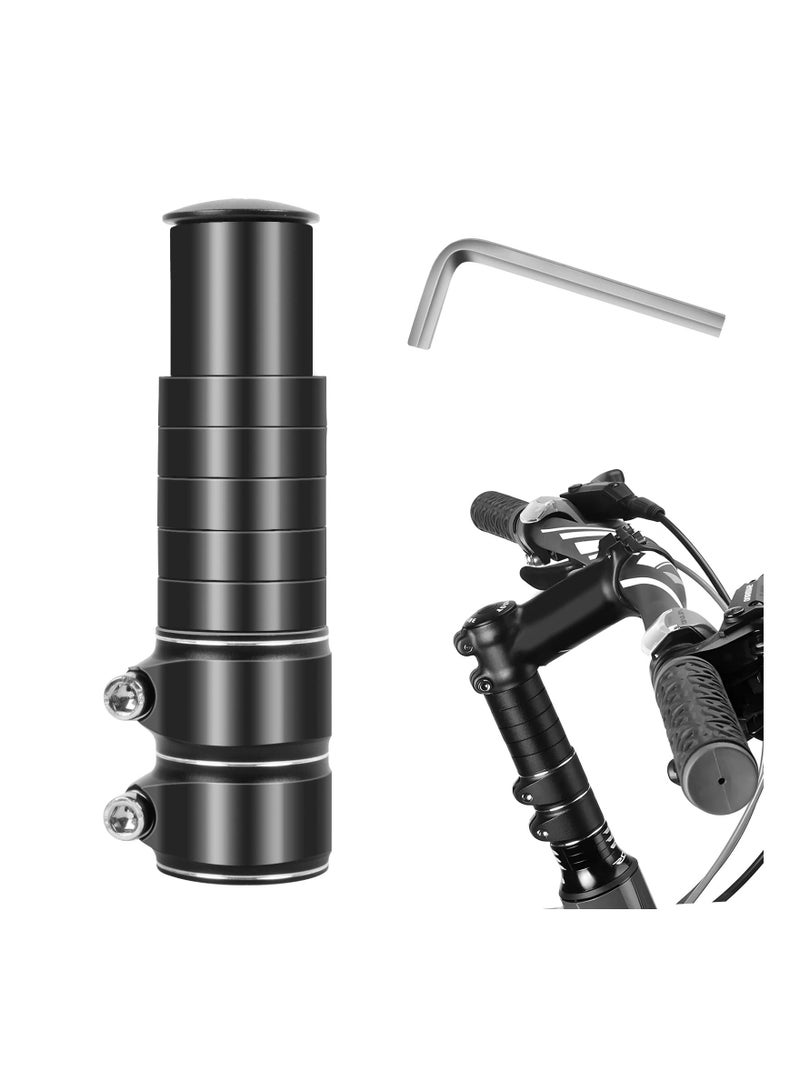 Y&D Bike Stem Riser, Adjustable Bicycle Handlebar Extender, Aluminum Alloy, High Toughness, Increases Bar Height Up to 5.3" for Most Road Bike, Mtb, Bmx, Cycling(1-1/8" Black)(With Wrench) - Image 1