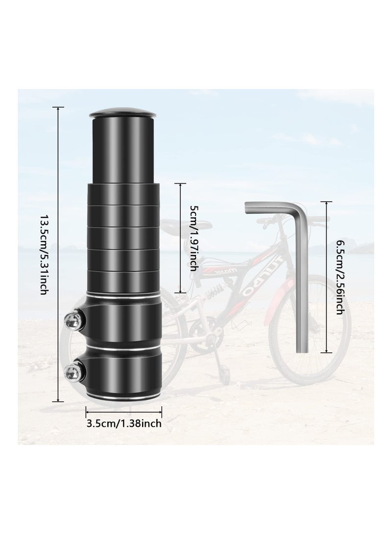 Y&D Bike Stem Riser, Adjustable Bicycle Handlebar Extender, Aluminum Alloy, High Toughness, Increases Bar Height Up to 5.3" for Most Road Bike, Mtb, Bmx, Cycling(1-1/8" Black)(With Wrench) - Image 5